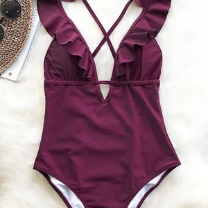 Heart Falbala one piece swimsuit N7